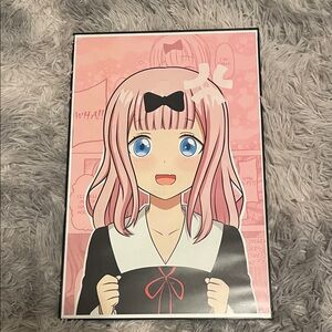 Charming Anime Poster with Pink and Black Highlights